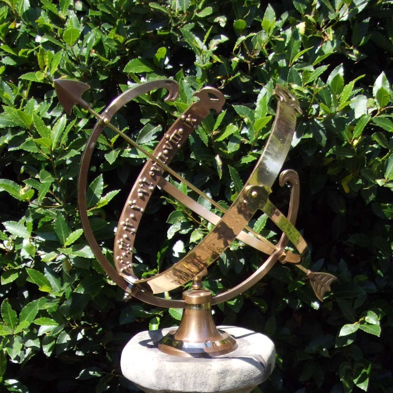 stone garden statue large brass armillary