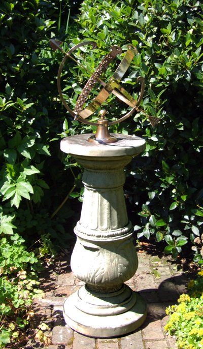 stone garden statue large pedestal armillary