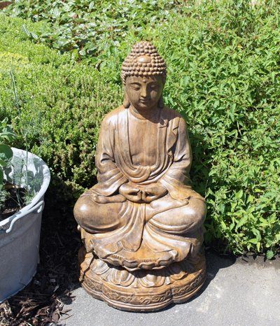 stone garden statue lotus buddha