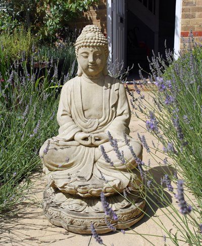 stone garden statue lotus buddha