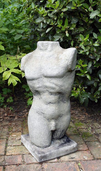 stone garden statue male torso