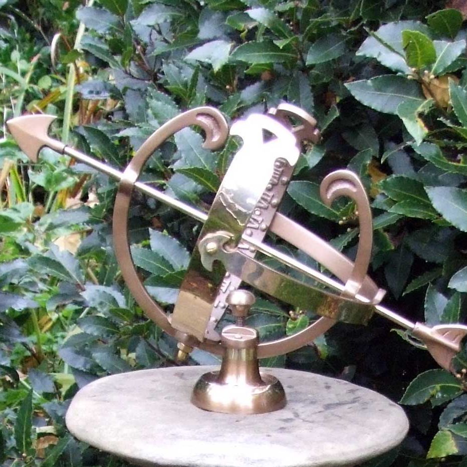 stone garden statue medium brass armillary