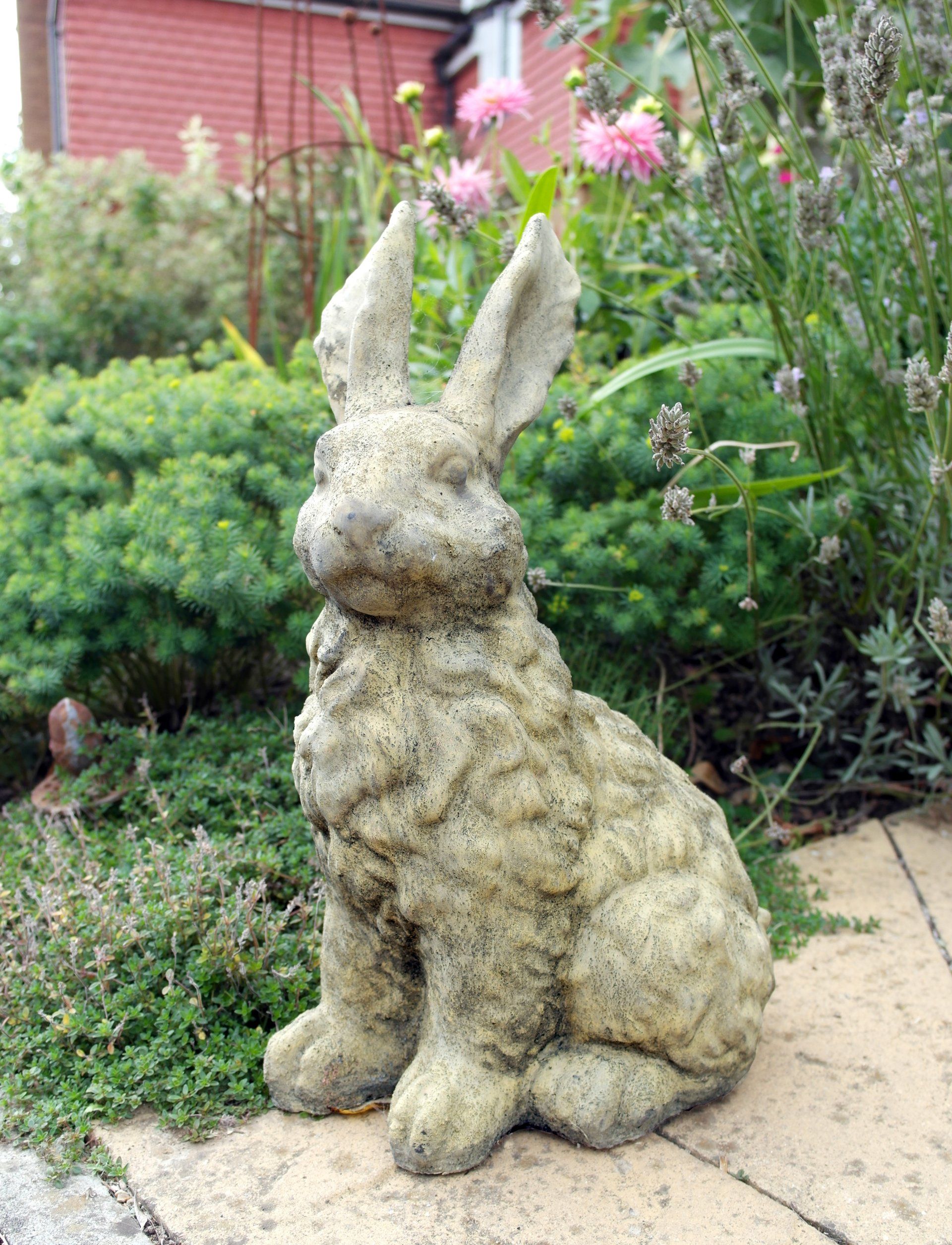 rabbit stone garden statue