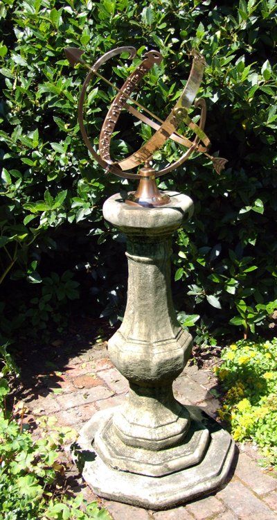 stone garden statue pedestal large armillary