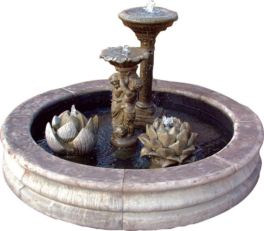 stone garden statue pool surround
