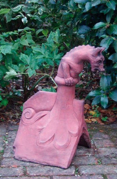 stone garden statue pot goes the dragon