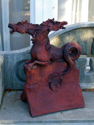 stone garden statue janus horse