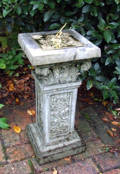 stone garden statue rococo brass sundial