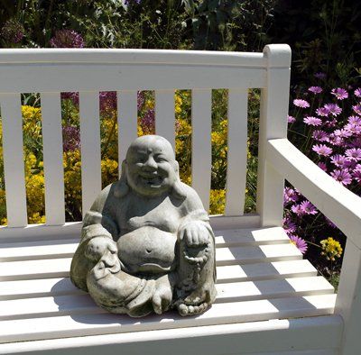 stone garden statue sitting buddha