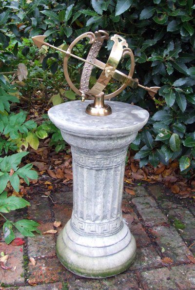 stone garden statue small armillary sundial