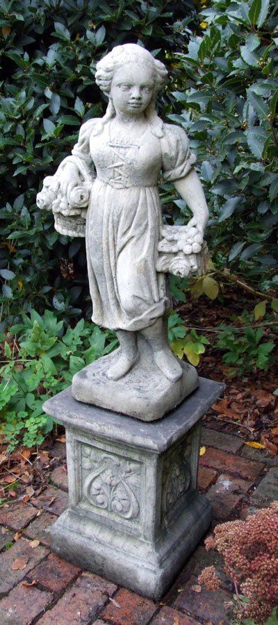 stone garden statue spring girl season