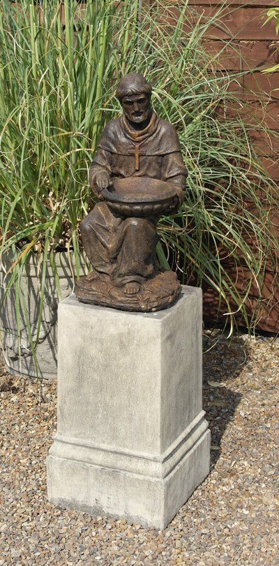 stone garden statue st francis of assisi birdfeeder