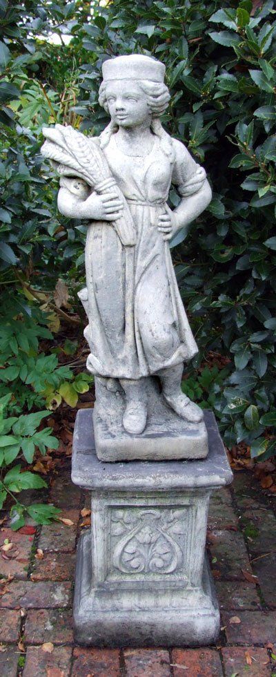 stone garden statue summer girl season