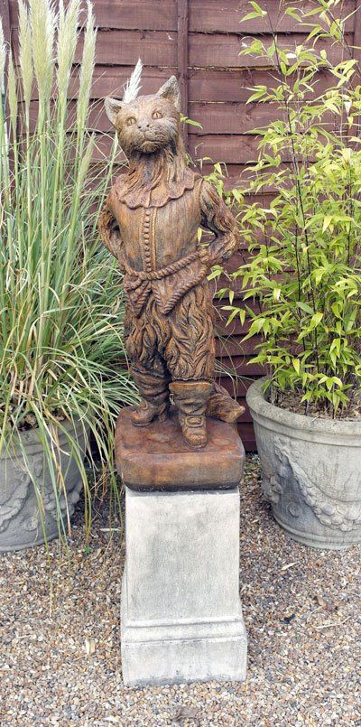 stone garden statue whittington cat