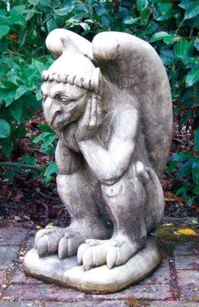 winged gargoyle stone garden statue