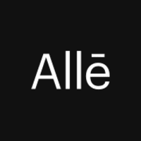 The word alle is written in white on a black background.