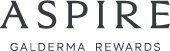 The logo for aspire galderma rewards is shown on a white background.
