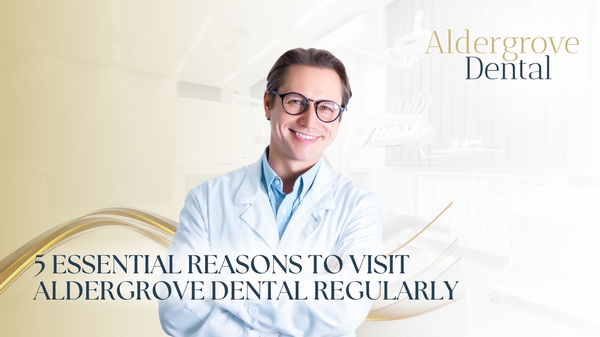 A dentist is smiling with his arms crossed in front of a building.