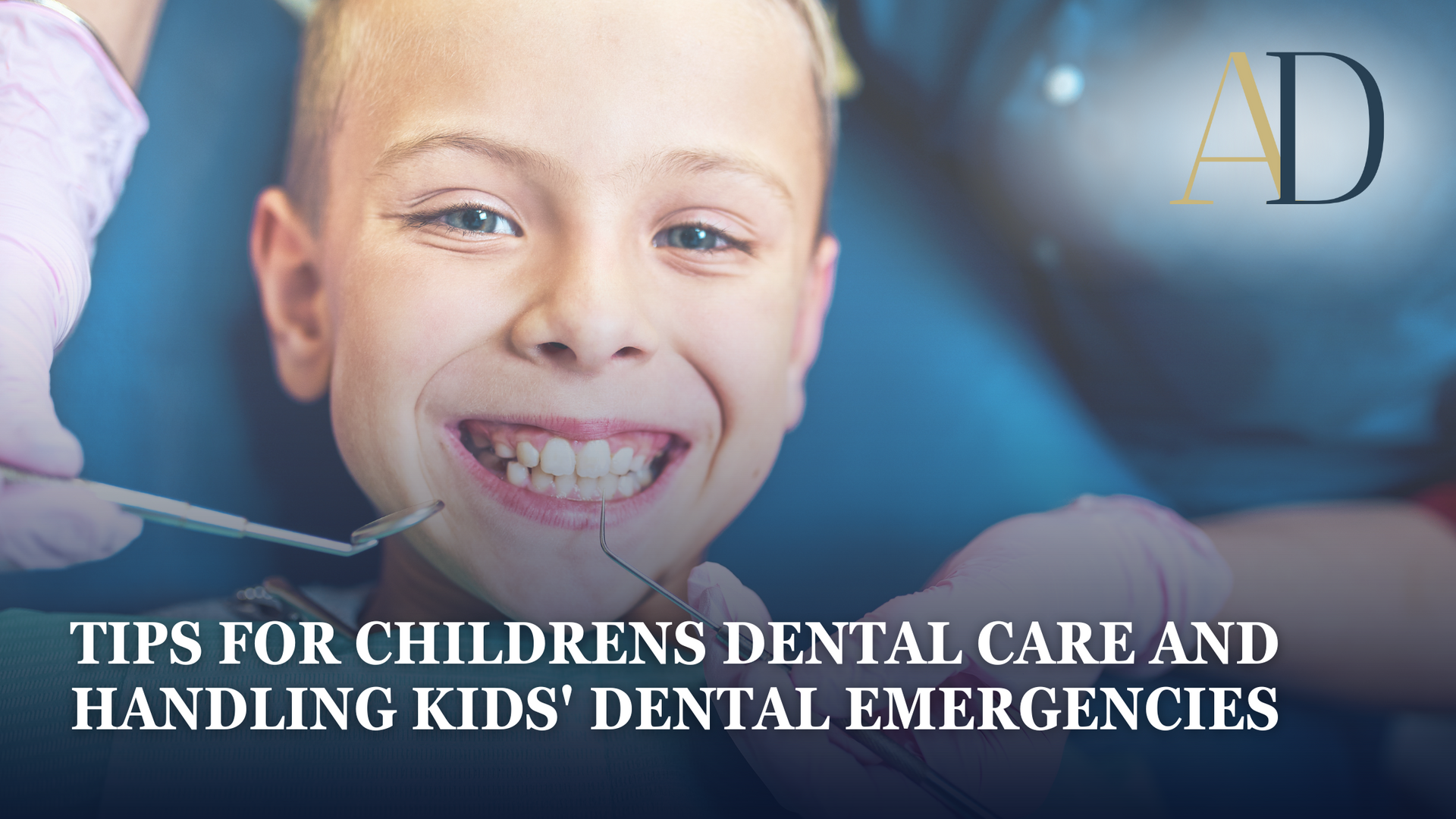 A young boy is getting his teeth examined by a dentist.