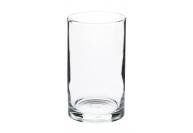 A clear tall glass on a white background.