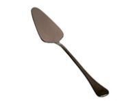 A cake spatula with a long handle on a white background.