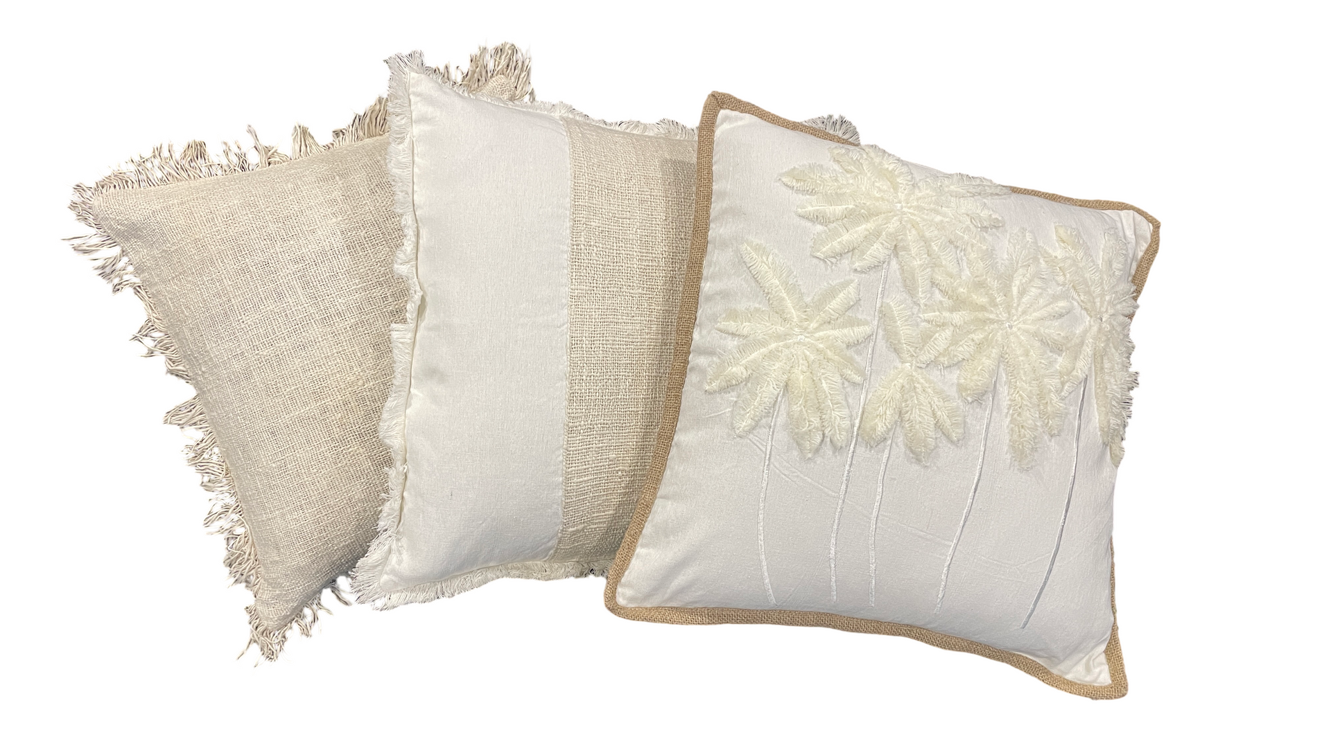 A white chair with a white cushion and wooden arm rests