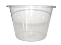 A clear plastic cup with a lid on a white background.