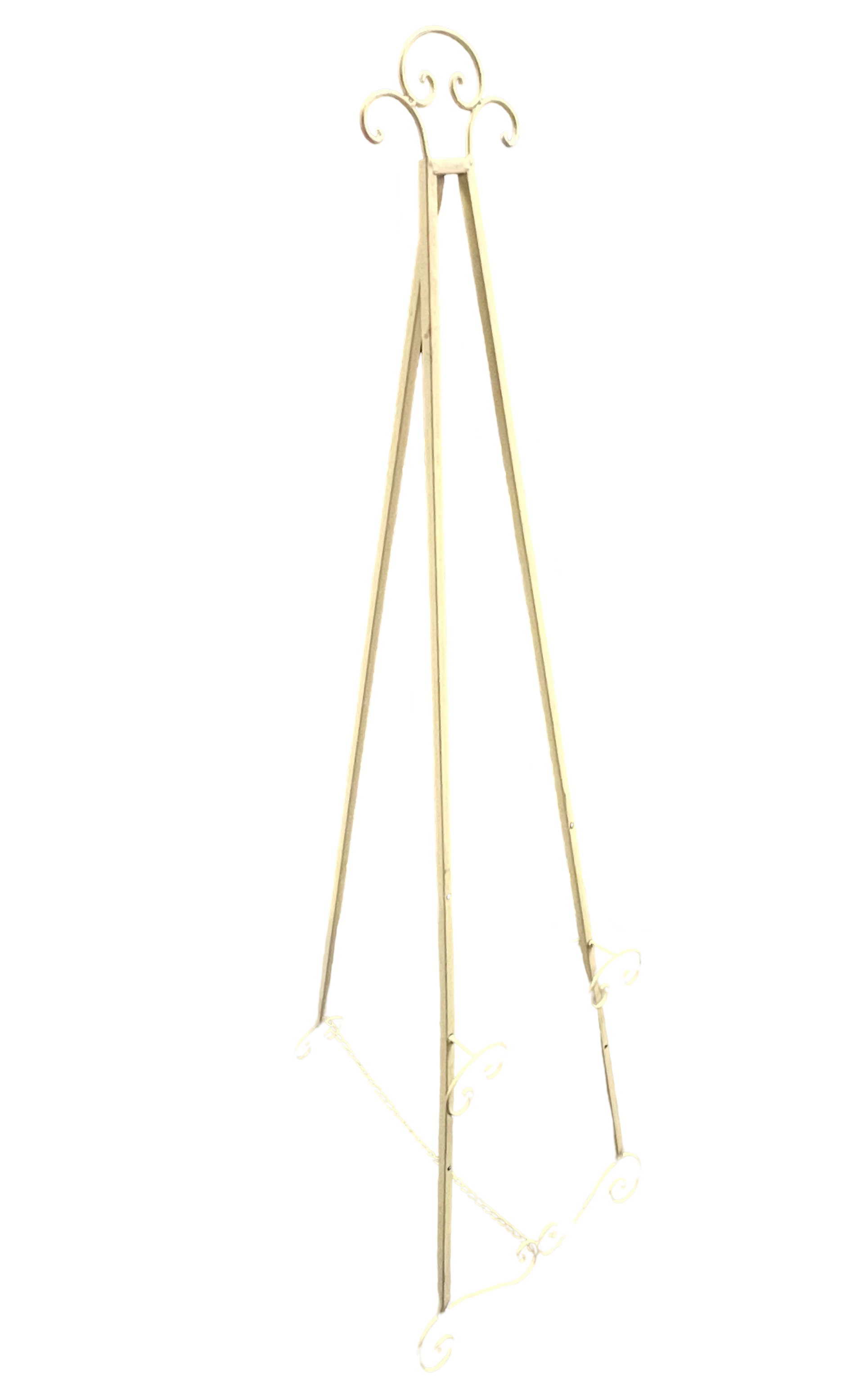 A tripod with three sticks attached to it on a white background.