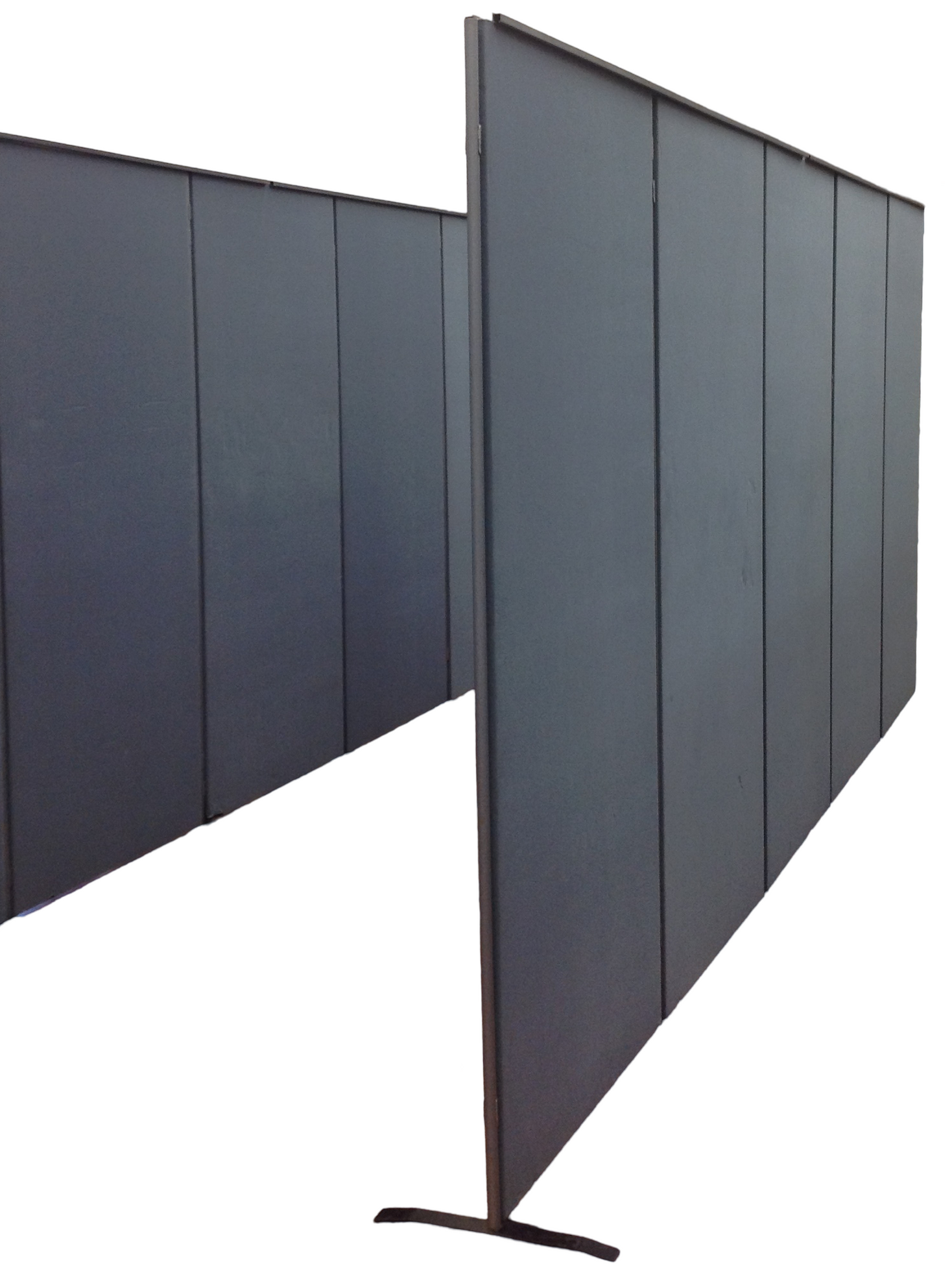 A row of black dividers on a white background