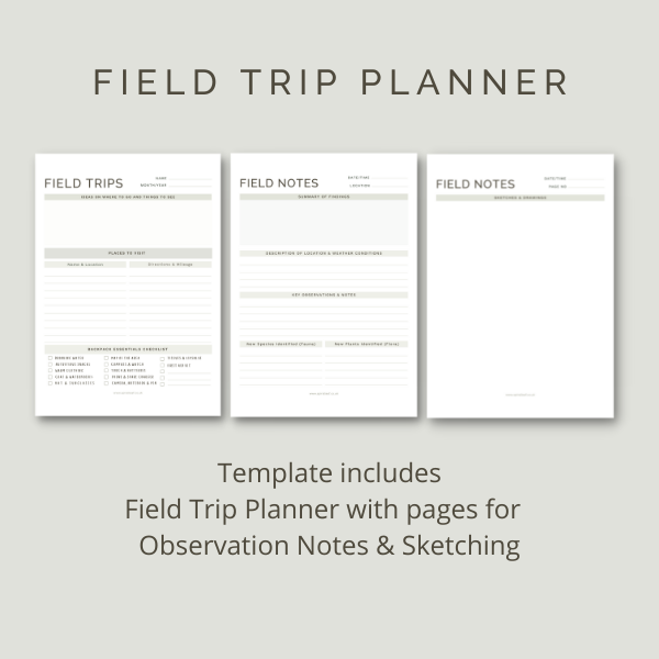 FREE Download - Field Trip Planner and Observation Notes by Spiral Leaf