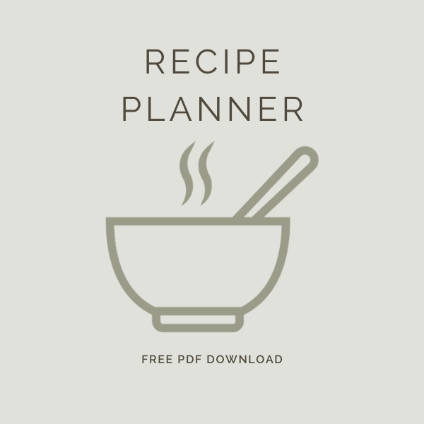 Recipe Planner (Free PDF Download) by Sue Cartwright, Spiral Leaf