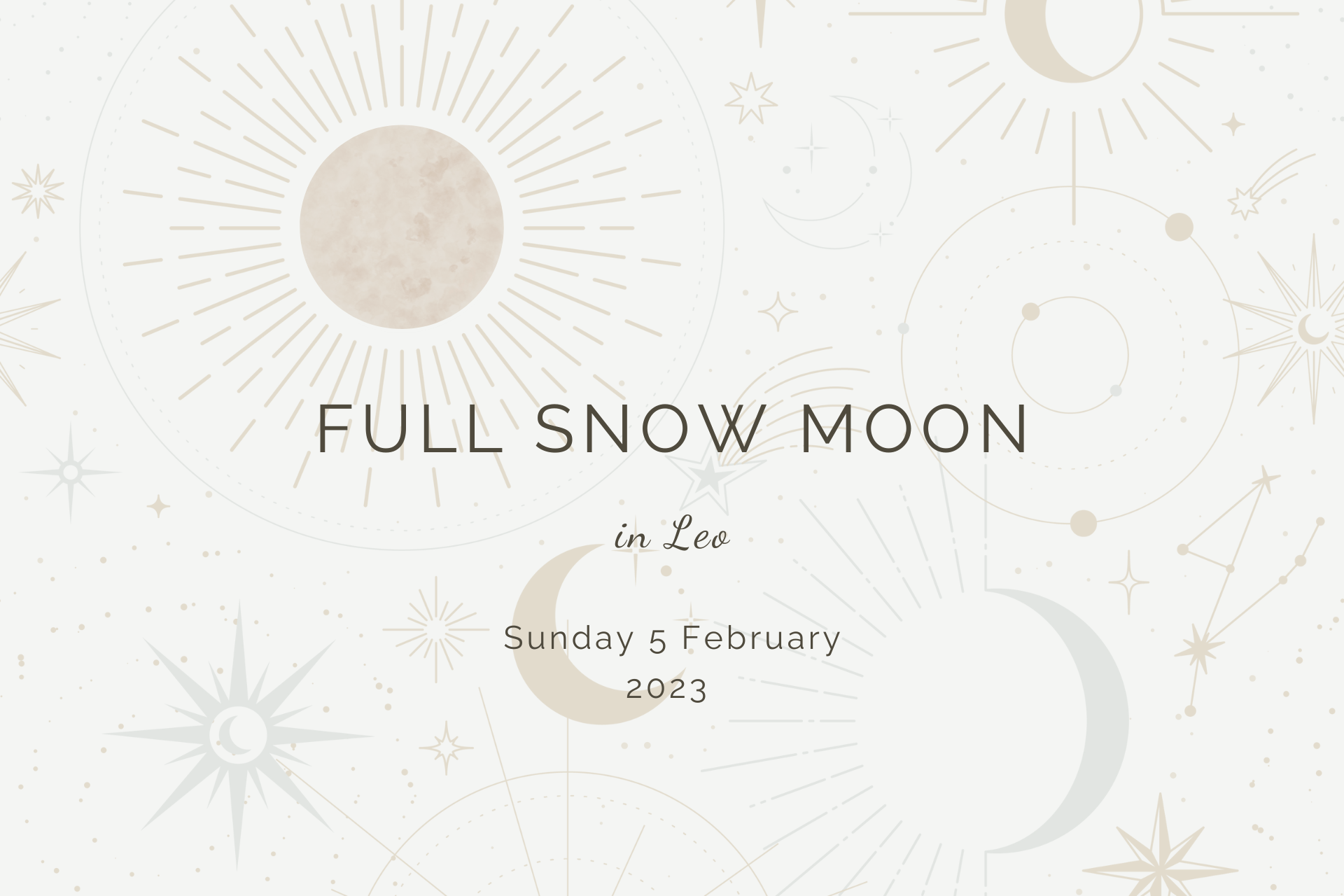 Full Snow Moon in Leo by Sue Cartwright, Spiral Leaf