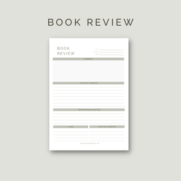 Spiral Leaf - FREE Download - Reading List and Book Review Template by Sue Cartwright