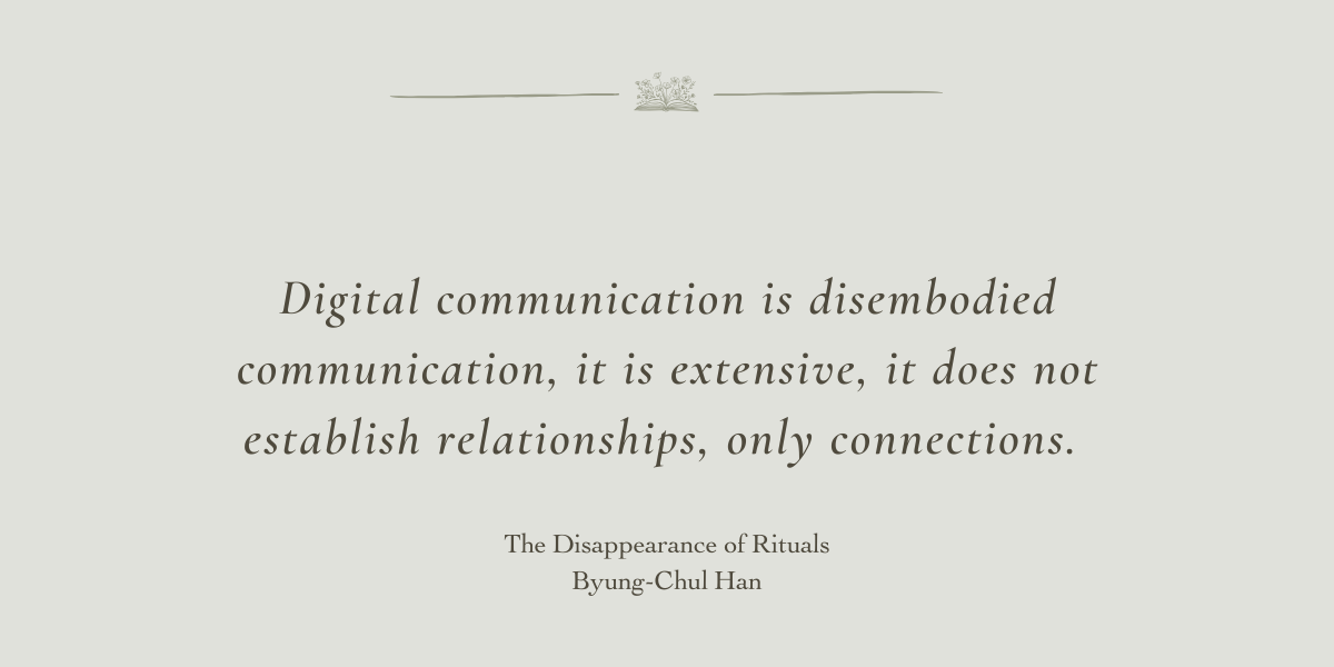 The Disappearance of Rituals by Byung-Chul Han - A Book Review by Sue Cartwright, Spiral Leaf The Disappearance of Rituals by Byung-Chul Han - A Book Review by Sue Cartwright, Spiral Leaf