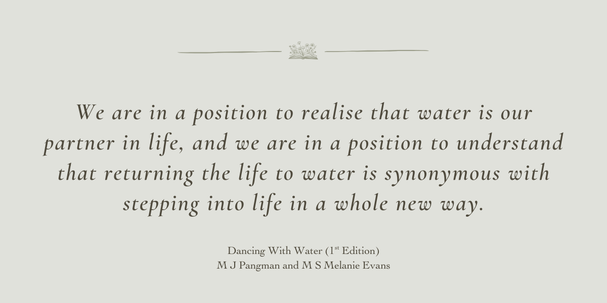 Dancing with Water by M J Pangman MS and Melanie Evans - Book Review by Sue Cartwright, Spiral Leaf Dancing with Water by M J Pangman MS and Melanie Evans - Book Review by Sue Cartwright, Spiral Leaf