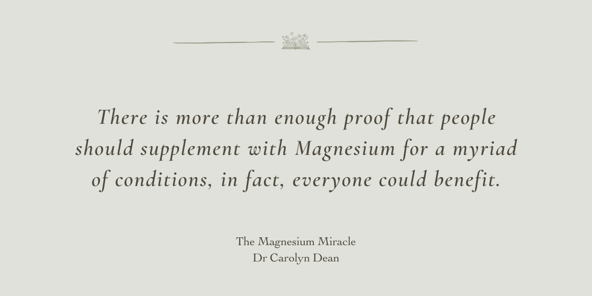 The Magnesium Miracle by Carolyn Dean MD ND - A Book Review by Sue Cartwright, Spiral Leaf