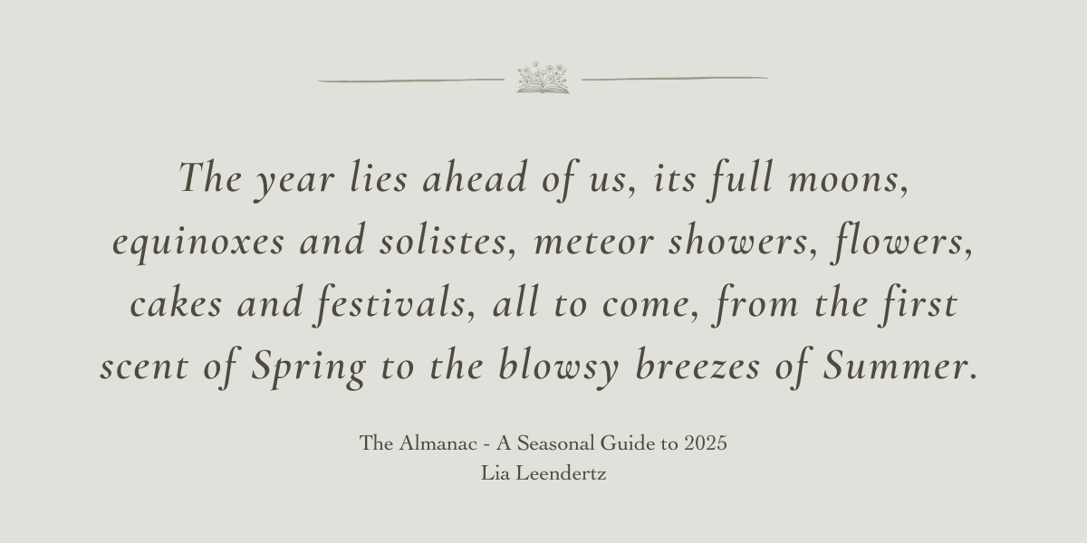 The Almanac - A Seasaonal Guide to 2025 by Lia Leendertz - Book Review by Sue Cartwright, Spiral Leaf