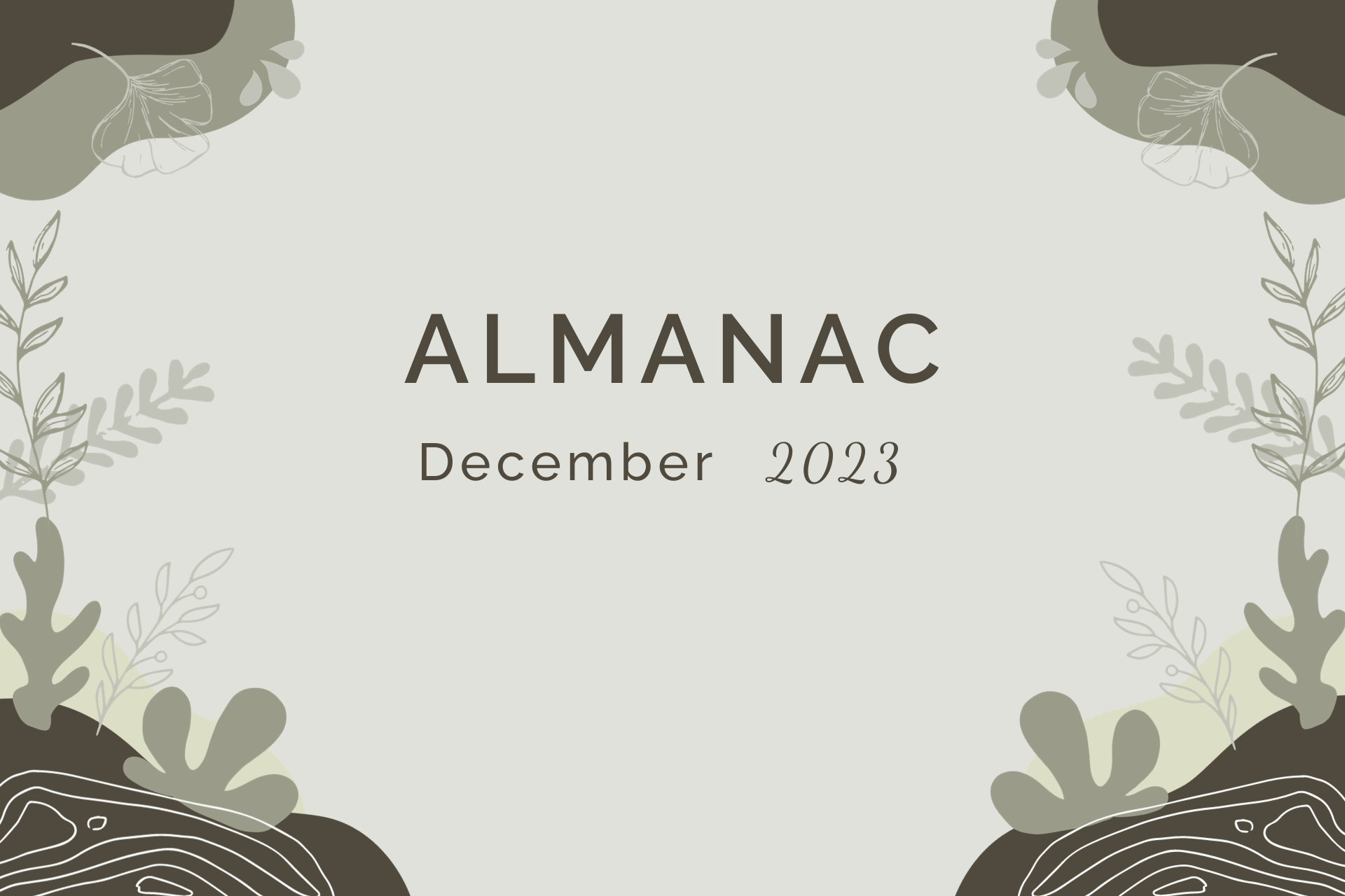 Almanac for December 2023 by Sue Cartwright, Spiral Leaf