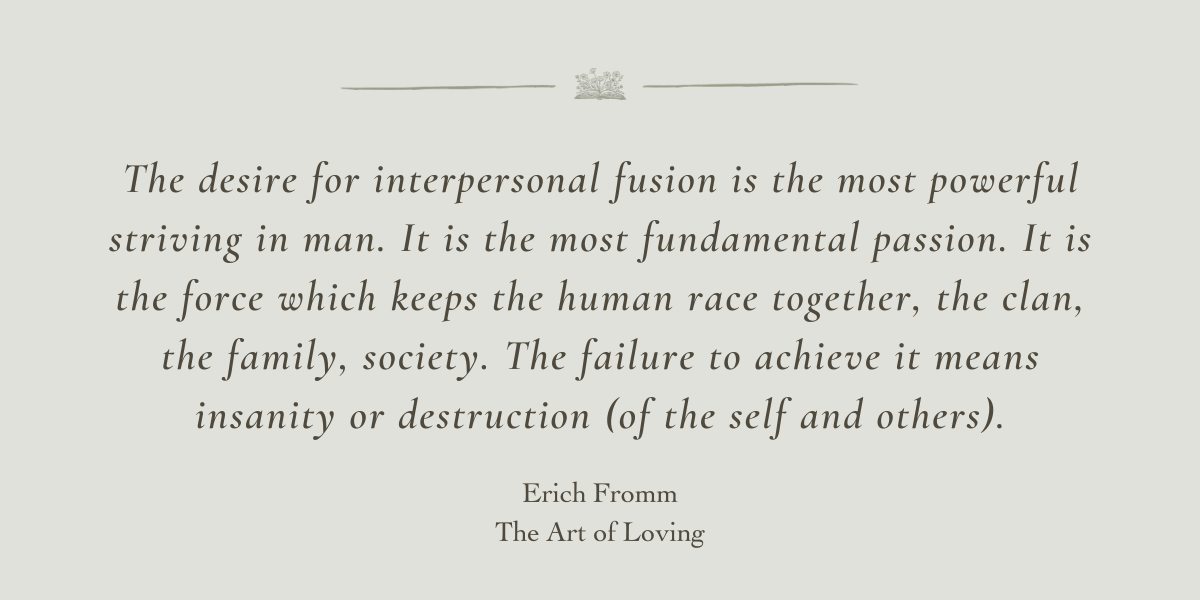 The Art of Loving by Erich Fromm - Book Review by Sue Cartwright, Spiral Leaf