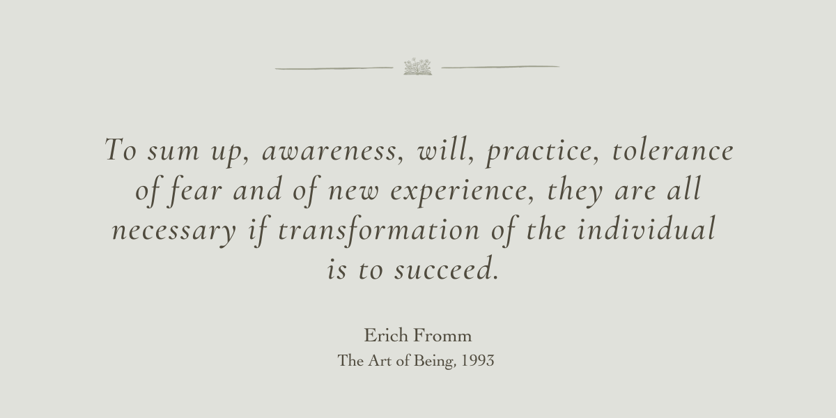 The Art of Being by Erich Fromm - Book Review by Sue Cartwright, Spiral Leaf