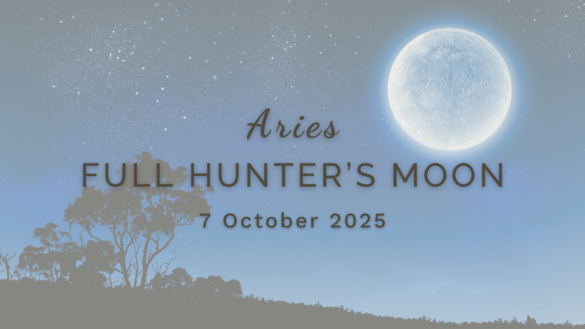 Full Hunter's Moon in Aries on Tuesday 7 October (2025) by Sue Cartwright, Spiral Leaf Full Hunter's Moon in Aries on Tuesday 7 October (2025) by Sue Cartwright, Spiral Leaf