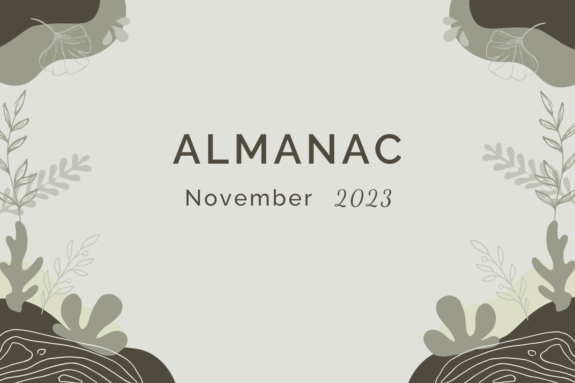 Almanac for November 2023 by Sue Cartwright, Spiral Leaf