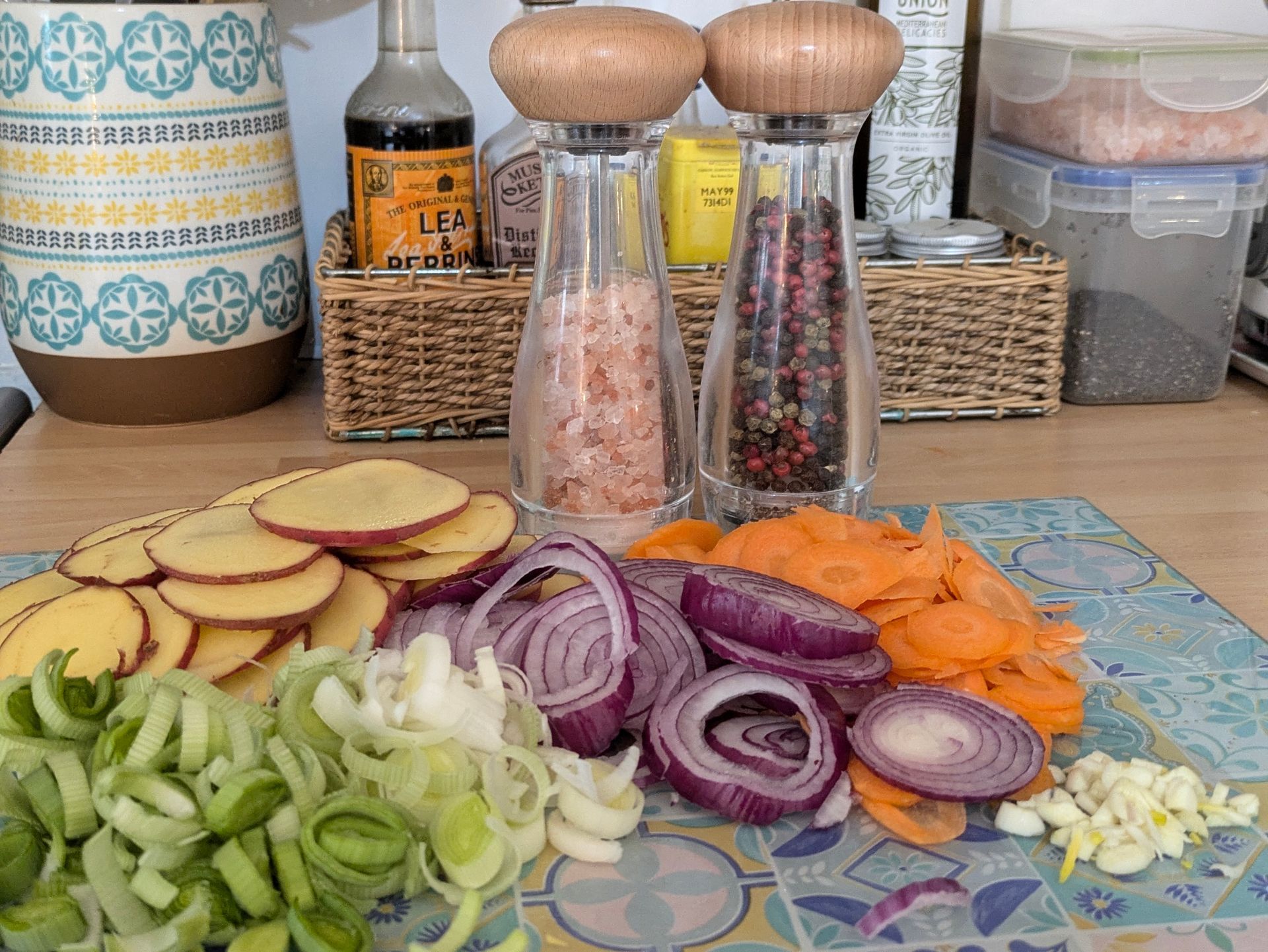 Deliciously Tasty Red Potato, Leek and Onion Pie by Sue Cartwright, Spiral Leaf