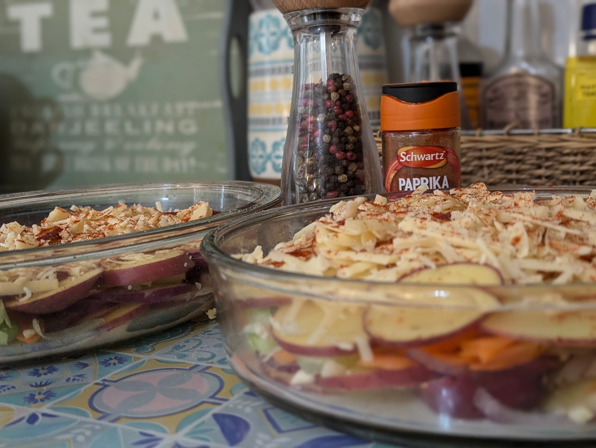 Deliciously Tasty Red Potato, Leek and Onion Pie by Sue Cartwright, Spiral Leaf