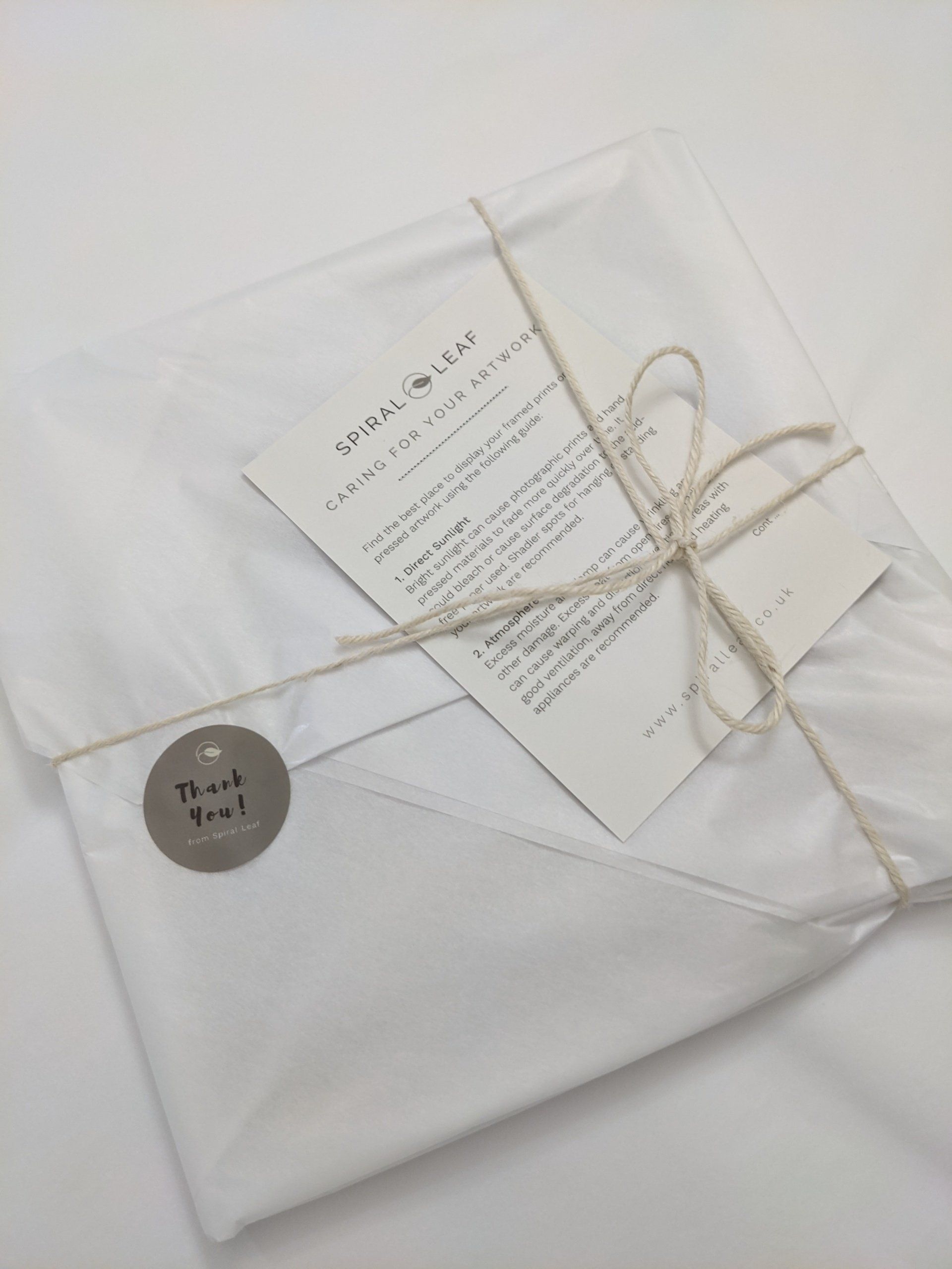 Handpressed Artwork (Gift Wrapping and Labelling) - Sue Cartwright, Spiral Leaf