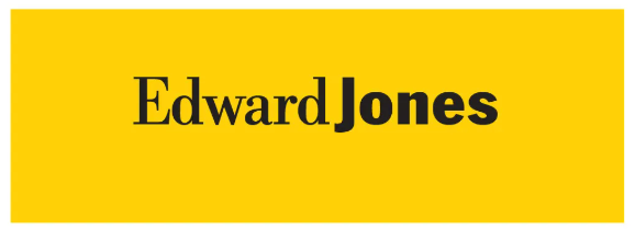 The edward jones logo is on a yellow background