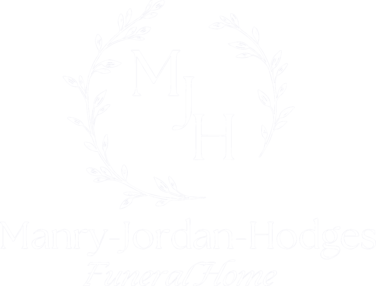 A logo for funeral and cremation services with a branch of leaves on a white background.