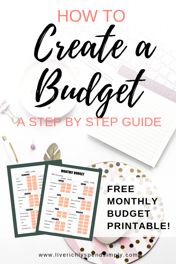 Want to learn how to budget but not sure where to start? This step by step budgeting tutorial will show you how to create a monthly budget! Plus there is a monthly budget template included, perfect for busy moms! #monthlybudget #budgetips #frugalliving
