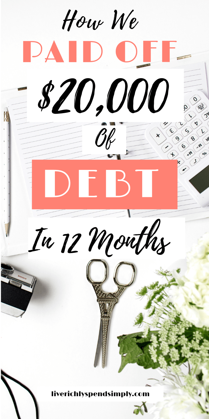Are you sick of being in debt and living paycheck to paycheck? Read EXACTLY how we paid off $20k of student loan debt in just 12 months while living off one income! Use these tips and follow these steps to pay off debt rapidly and save more money! #payoffdebt #studentloandebt #melaniedejongblog