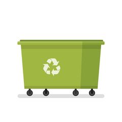 green recycling dumpster